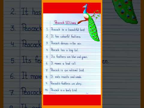 10 Lines Essay On Peacock in English/lines on peacock#peacock#nationalbird#10linesessay ..