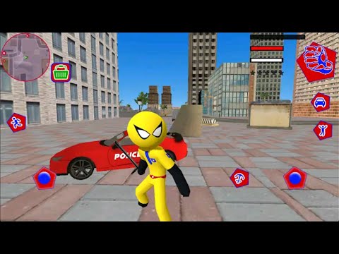 US police spider stickman rope hero #1 - Amazing stickman game