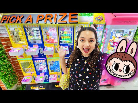 I won lots of Labubu's AND the BEST food Claw Machine is here! - Pick A Prize!