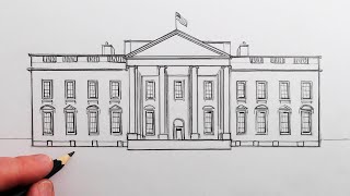 How to Draw The White House: Step by Step