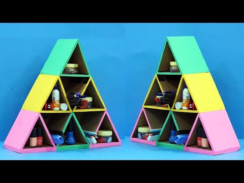 Pyramid Shaped Cardboard Organiser | Easy Best Out of Waste Cardboard Craft | StylEnrich Video