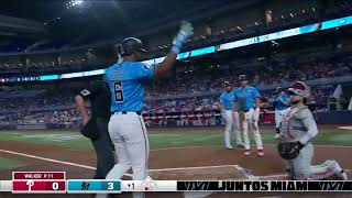 Otto Lopez's 13th homer of 2025 is a 3-run blast