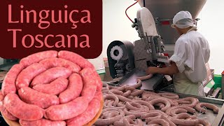 Como a Linguiça frescal TOSCANA é feita dentro do frigorifico.