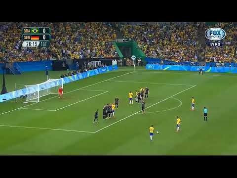 Gol de Neymar contra a Alemanha na final das olimpíadas