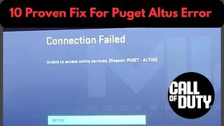 How To Fix Puget Altus Error | COD Not Working | Unable to Access Online Services Fix