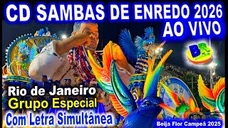 𝗖𝗗 𝗦𝗔𝗠𝗕𝗔𝗦 𝗗𝗘 𝗘𝗡𝗥𝗘𝗗𝗢 𝟮𝟬𝟮𝟲 𝗥𝗝 [AO VIVO] Grupo Especial Rio de Janeiro (Com Letra Simultânea)