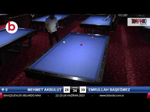 MEHMET AKBULUT & EMRULLAH BAŞEĞMEZ Bilardo Maçı - BİLARDO MAX ÖZEL TÜRKİYE ŞAMPİYONASI-1.TUR