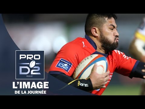 PRO D2 - L'image du Jour - L'essai de Lilomaiava (Aurillac) face à Perpignan