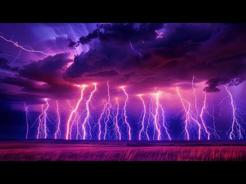 ⚡ Intense Thunderstorm Night with Heavy Rainstorm, Lightning Ambience & Thunder | Rain Thunderstorm