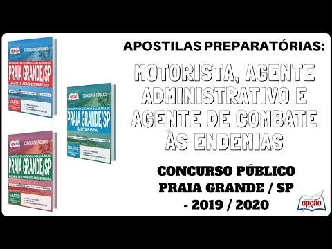 Apostilas Concurso Prefeitura de Praia Grande / SP - 2020, Diversas Funções (Apostilas Opção)