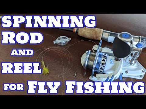 Fly fishing with Spinning Rod #spincastflyfishing #fyp
