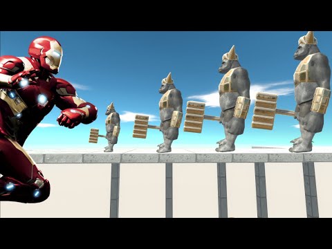 IronMan vs Ghor Hammer (thor monkey) Death Run - Animal Revolt Battle Simulator