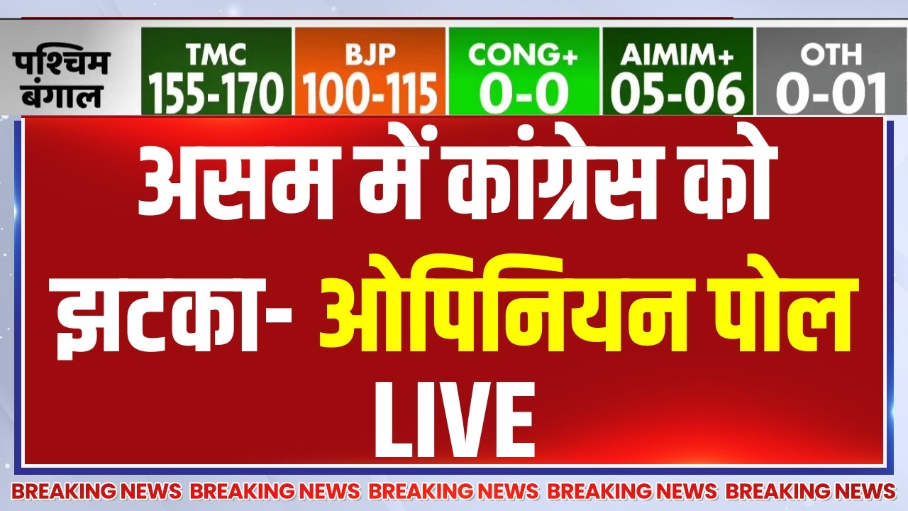 Assam Election Opinion Poll LIVE: असम में कांग्रेस को झटका- ओपिनियन पोल | BJP | 