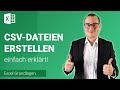 Excel CSV DATEIEN Erstellen Einfach Erklärt