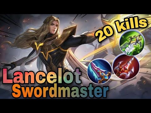 Lancelot new skin gameplay ~ Swordmaster | Insane damage | Mobile Legends