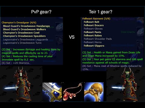 Classic WoW PvP Best in slot Episode 1... Phase 2 Warlock BIS