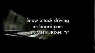preview picture of video 'Snow road night attack Driving MITSUBISHI i evo  HA1W  and course  off ...'