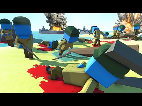 Army Men Clear Omaha Beach D-DAY Defenses! - Ancient Warfare 3: Battle Simulator