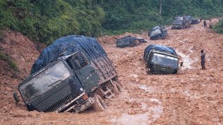 Mud Pits Swallow Trucks Like Nothing. Extreme Off-Road Racing & Rescue