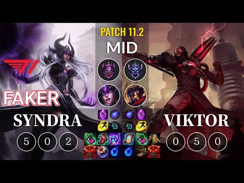 T1 Faker Syndra vs Viktor Mid - KR Patch 11.2