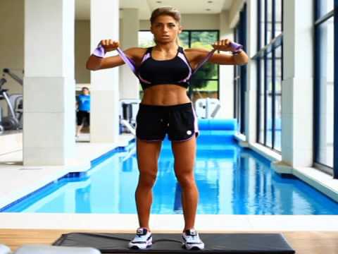 Chest press with resistance band