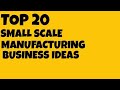 20 SMALL SCALE MANUFACTURING BUSINESS IDEAS