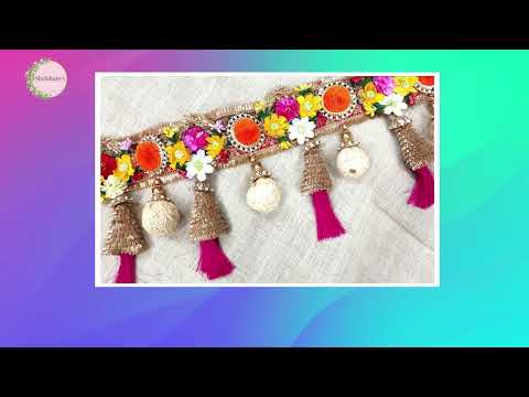 Bandhanwar Multi Color Flowers With Pom Toran Home House Warming Decoration, New Home Gift
