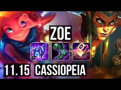 ZOE vs CASSIOPEIA (MID) | 7/0/2, 900+ games, 1.1M mastery, Godlike | KR Diamond | v11.15