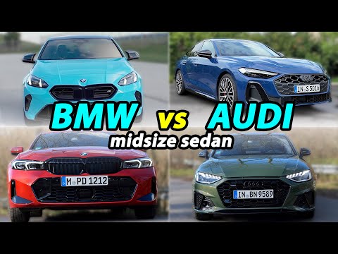 Audi vs BMW sedan comparison A5 vs 4 Series, A4 vs 3 Series, S4 vs M340i, 2 Series M235i vs S3 / RS3