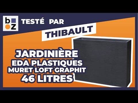 Lot de 2 Murets Loft L Graphit - double paroi - 46 litres - gris anthracite EDA PLASTIQUES