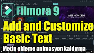 How To Get Basic Text İn Filmora 9 | How to Remove Animation in The Text 2020
