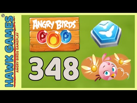 Angry Birds Stella POP Bubble Shooter Level 348 - Walkthrough, No Boosters