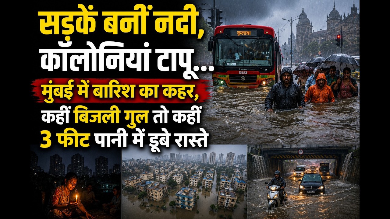 मुंबई में बारिश ने रोकी रफ्तार, जनजीवन बेहाल
