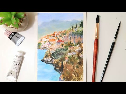 #watercolor | Watercolor Italy Amalfi Coast Demo