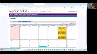 Using the calendar to assign due dates in MyOpenMath