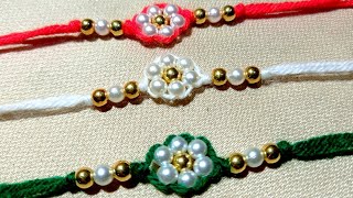 flower rakhi making ideas 2021 // pearl rakhi design // tricolour rakhi 🇮🇳