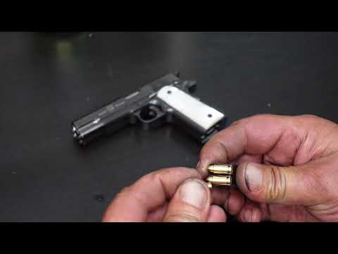 Miniature Colt 1911 double barrel in 1/2 scale shooting semi-auto firing by MINIATUREARSENAL