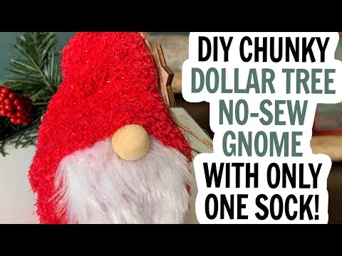 Dollar Tree Gnome / One Sock Gnome / Gnome with Boots / Gnome with Arms / Free Gnome Tutorial / DIY