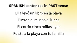 Spanish sentences in past tense