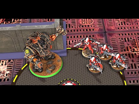 Chaos Space Marines vs Aeldari! Warhammer 40k Tabletop Simulator!