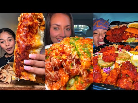 TIKTOK Mukbang Compilation | Taco Bell, Dave's Hot Chicken, McDonald's, Wingstop & More!