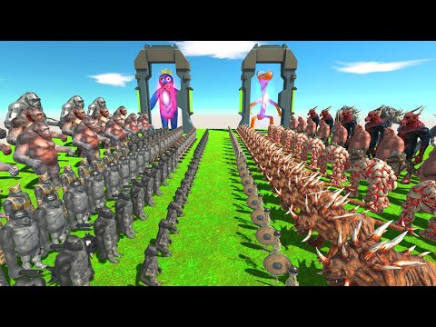 Civil War Of Rainbow Friends | Orange VS Blue - Animal Revolt Battle Simulator