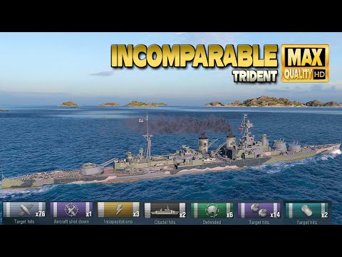 Battleship "Incomparable" on map Trident - World of Warships