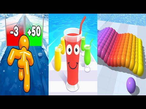 Tall Man Run VS Juice Run VS Canvas Run - All Level Gameplay Android iOS Ep 3