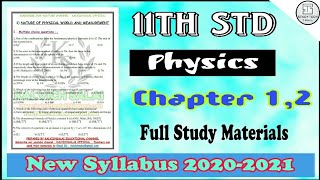 11th Std Physics Chapter-1,2 Full Study Materials | English Medium | New Syllabus 2020-2021