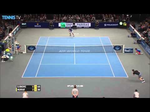 2015 BNP Paribas Masters Paris Final   Djokovic cuts an angle 2nd set