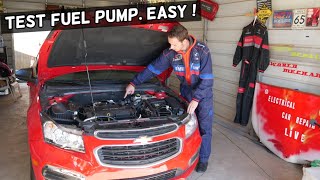 HOW TO TEST FUEL PUMP ON CHEVY, CHEVROLET, GMC, BUICK, CADILLAC  CAR NTO STARTING