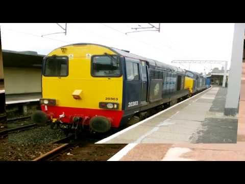 20303 & 37425  AT CARNFORTH STATION   SATURDAY 29 TH JUNE 2013