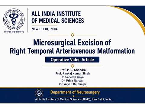Microsurgical Excision of Right Temporal Arteriovenous Malformation