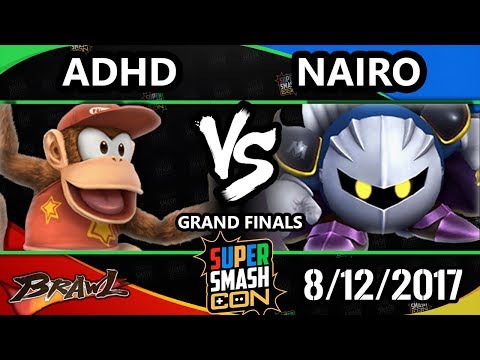 Smash Con 2017 Brawl - ADHD (Diddy Kong) Vs. NRG | Nairo (Metaknight) SSBB GF